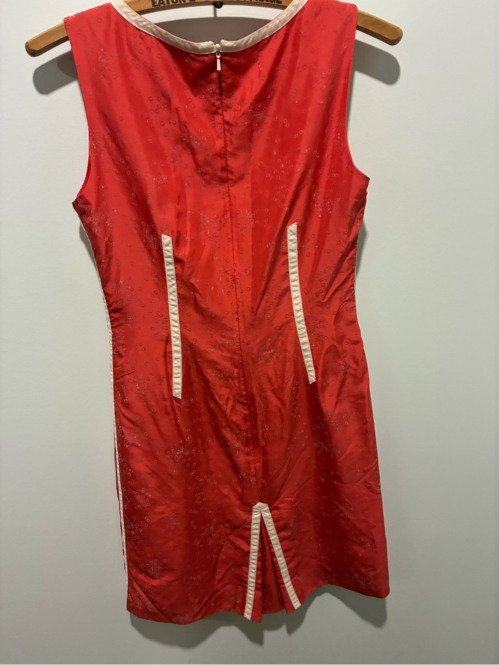 MARC JACOBS Silk Salmon Pink Sleeveless Sheath Dress with off-White Trim  Size 2 - Picture 3 of 9